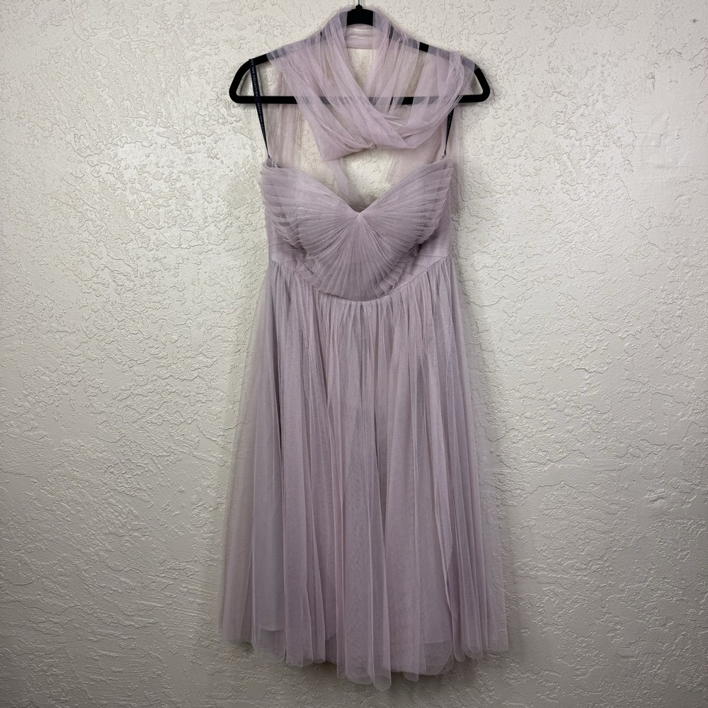 Jenny Yoo Chiffon Dress Lt Pink Sz 10 Annabelle Convertible Bridesmaid Strapless